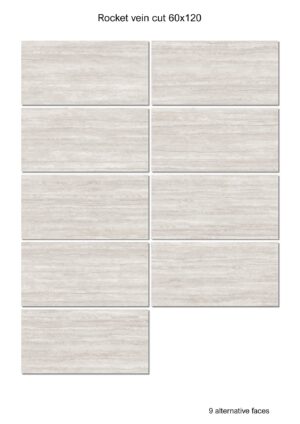 ROCKET WHITE VEINCUT MATE 60X120CM