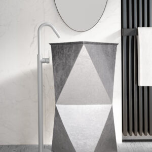 LAVAMANO PEDESTAL SPAZIO VETROFREDDO COVER SILVER LEAF