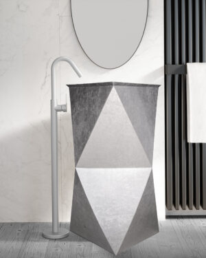 LAVAMANO PEDESTAL SPAZIO VETROFREDDO COVER SILVER LEAF