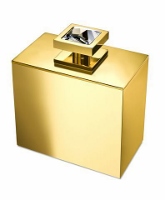 PORTAALGODONES MOON LIGHT SQUARE METAL ORO Y CRISTAL BLANCO