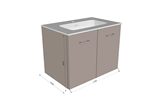 COMPLETE FURNITURE CM70X45X52 W/2 DOORS + TECNOPLAN TOP -064 GRIGIO PIETRA MATT LACQUERED