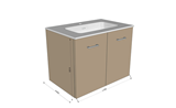 COMPLETE FURNITURE CM70X45X52 W/2 DOORS + TECNOPLAN TOP-045 TORTORA MATT LACQUERED