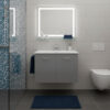 COMPLETE FURNITURE CM70X45X52 W/2 DOORS + TECNOPLAN TOP -048 CENERE MATT LACQUERED