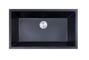 FREGADOR DE SENCILLO NEGRO C/DESAGUE 780X455X240MM