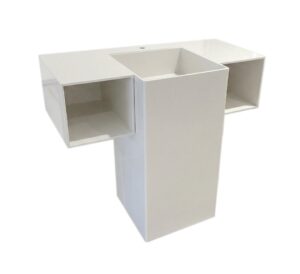 LAVAMANOS DE PEDESTAL TERRAZO POLISHED CON LATERALES