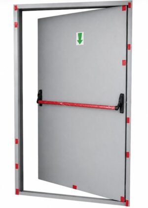 PUERTA METALICA E120 ANTIPANIC BAR GRIS DER 1.00X2.15CM