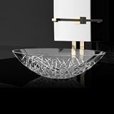 LAVAMANO DE VIDRIO ICE OVAL CLEAR CRYSTAL