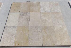 FRENCH PATTERN HONED UNFILLED CLASSIC MIX TRAVERTINE 20.3X40.6X1.2CM