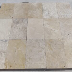 FRENCH PATTERN HONED UNFILLED CLASSIC MIX TRAVERTINE 20.3X40.6X1.2CM