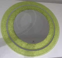 ESPEJO REDONDO CON BORDE AMARILLO 65X65
