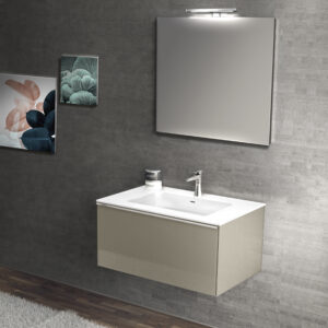 MUEBLE GLASS GLOSSY TORTORA CM.70x52x70 W/1 DRAWER