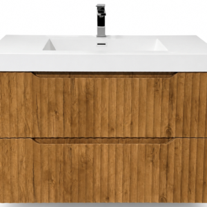 MUEBLE DE BANO 2 GAVETAS MIEL 90CM F13