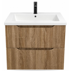 MUEBLE DE BANO 2 GAVETAS MIEL 60CM F13